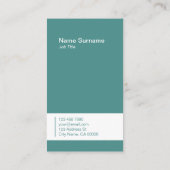 専門のシックなタイプエラーのティール（緑がかった色）の縦の名刺 名刺 (裏面)