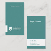 専門のシックなタイプエラーのティール（緑がかった色）の縦の名刺 名刺 (正面/裏面)