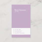 専門のシックなラベンダーの縦の名刺 名刺 (裏面)