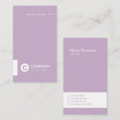 専門のシックなラベンダーの縦の名刺 名刺 (正面/裏面)