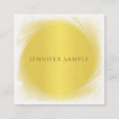 専門のシックな金ゴールドの一見の創造的なデザインの贅沢 スクエア名刺 (正面)