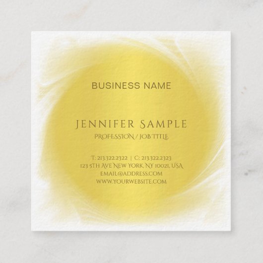 専門のシックな金ゴールドの一見の創造的なデザインの贅沢 スクエア名刺 (裏面)