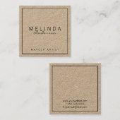 専門のシンプルでモダンなクラフト紙 スクエア名刺 (正面/裏面)