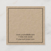 専門のシンプルでモダンなクラフト紙 スクエア名刺 (裏面)