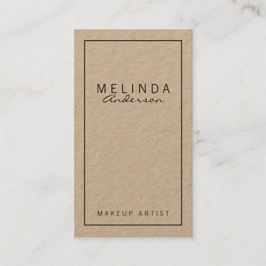 専門のシンプルでモダンなクラフト紙 名刺 (正面)
