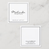 専門のシンプルでモダンな白黒 スクエア名刺 (正面/裏面)