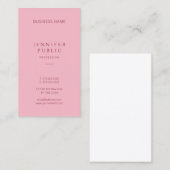 専門のシンプルなテンプレートのエレガントなピンクのモダン 名刺 (正面/裏面)