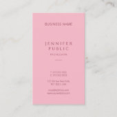 専門のシンプルなテンプレートのエレガントなピンクのモダン 名刺 (正面)