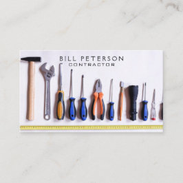 専門のシンプルな建設請負業者用具 名刺