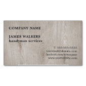 専門のシンプルな木の床の便利屋 マグネット名刺 (正面)