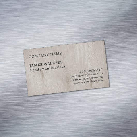 専門のシンプルな木の床の便利屋 マグネット名刺 (インサイチュ)