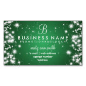 専門のシンプルな輝きのモノグラムの緑 マグネット名刺 (正面)