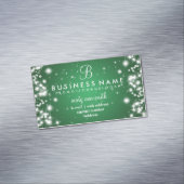 専門のシンプルな輝きのモノグラムの緑 マグネット名刺 (インサイチュ)