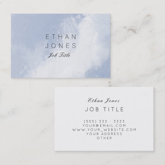 専門のスカイブルーのモダンの抽象芸術パターン 名刺 (正面/裏面)