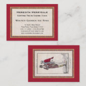 専門のスケートで滑るのコーチのエレガントなヴィンテージ 名刺 (正面/裏面)