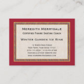 専門のスケートで滑るのコーチのエレガントなヴィンテージ 名刺 (正面)