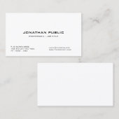 専門のスタイリッシュな白のお洒落でモダンな平野 名刺 (正面/裏面)