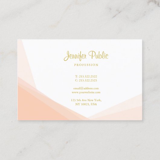 専門のスタイリッシュな金ゴールド手の原稿の名前のモダン 名刺 (裏面)