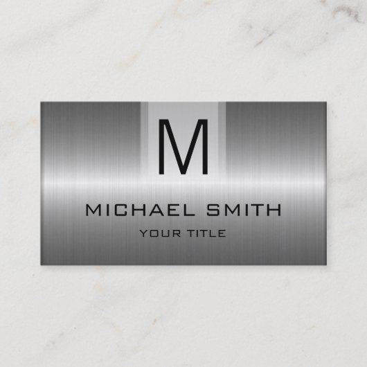 専門のステンレス鋼の金属のモノグラム 名刺 (正面)