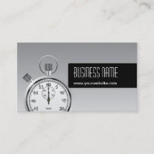 専門のストップウォッチの銀の名刺 名刺 (正面)