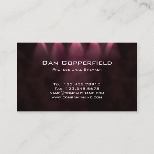 専門のスピーカーのスポットライトの名刺の赤 名刺 (正面)