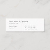 専門のタイプエラーのターコイズの小型名刺 スキニー名刺 (裏面)