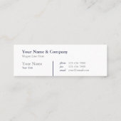 専門のタイポグラフィのレイアウトの小型名刺 スキニー名刺 (裏面)