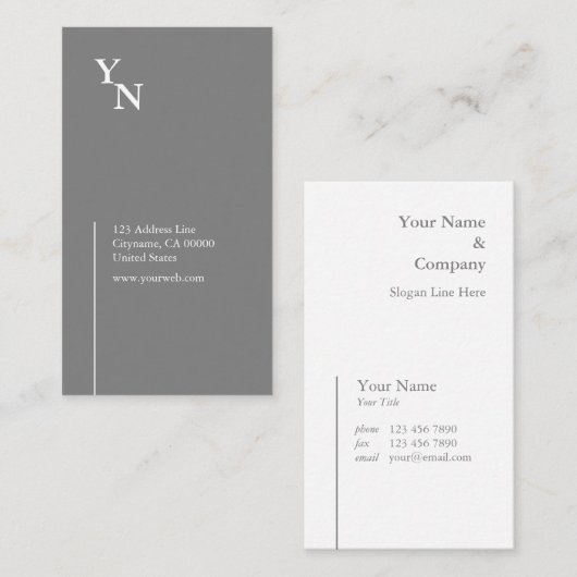 専門のタイポグラフィの縦の名刺 名刺 (正面/裏面)