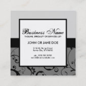 専門のダマスク織はあなた自身のロゴを加えます スクエア名刺 (裏面)