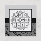 専門のダマスク織はあなた自身のロゴを加えます スクエア名刺 (正面)