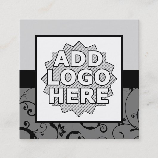 専門のダマスク織はあなた自身のロゴを加えます スクエア名刺 (正面)