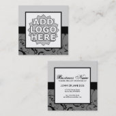 専門のダマスク織はあなた自身のロゴを加えます スクエア名刺 (正面/裏面)