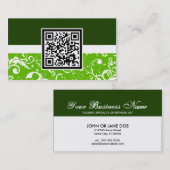 専門のダマスク織QRコード 名刺 (正面/裏面)