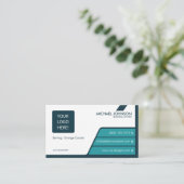 専門のティール(緑がかった色)の青い及び深緑色の名刺 名刺 (スタンド正面)