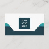 専門のティール(緑がかった色)の青い及び深緑色の名刺 名刺 (裏面)