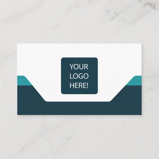 専門のティール(緑がかった色)の青い及び深緑色の名刺 名刺 (裏面)