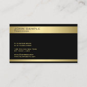 専門のデザインのモダンでエレガントで黒い金ゴールド 名刺 (正面)