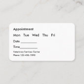 専門のデザインの獣医の名刺 名刺 (裏面)