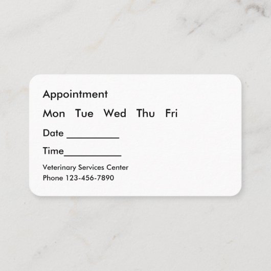 専門のデザインの獣医の名刺 名刺 (裏面)