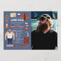 専門のトラック運転手の写真の招待状