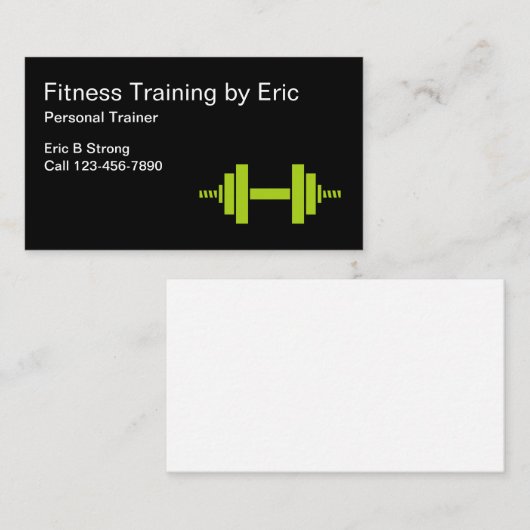 専門のトレーナーのフィットネスのコーチ 名刺 (正面/裏面)