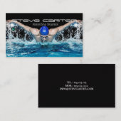 専門のトレーナーの泳ぐ人プールのコーチのフィットネス 名刺 (正面/裏面)