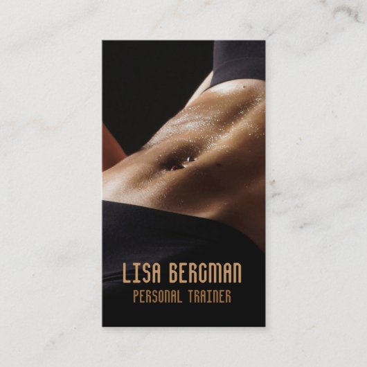 専門のパーソナルトレーナー/フィットネスカード 名刺 (正面)
