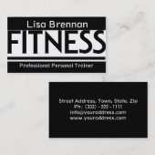 専門のパーソナルトレーナー/フィットネス・クラブのスポーツ 名刺 (正面/裏面)