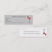 専門のパーティーのプランナーのバーテンダー スキニー名刺 (正面/裏面)