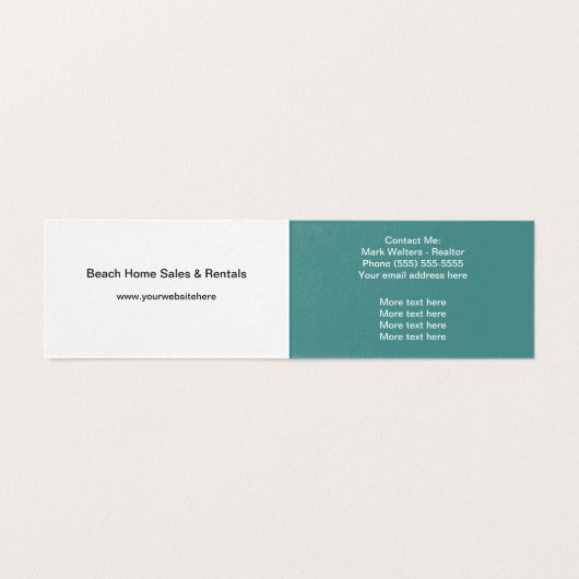 専門のビーチの不動産のヤシの木のデザイン 名刺 (内部フラット)