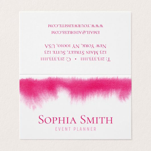 専門のピンクの水彩画のトレンディーのイベントプランナー 名刺 (外部フラット)