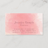専門のピンクの水彩画の平野の標準的なマット 名刺 (正面)