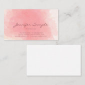 専門のピンクの水彩画の芸術の平野のマット 名刺 (正面/裏面)
