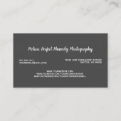 専門のピンクの花のカメラのカメラマンの灰色 名刺 (裏面)